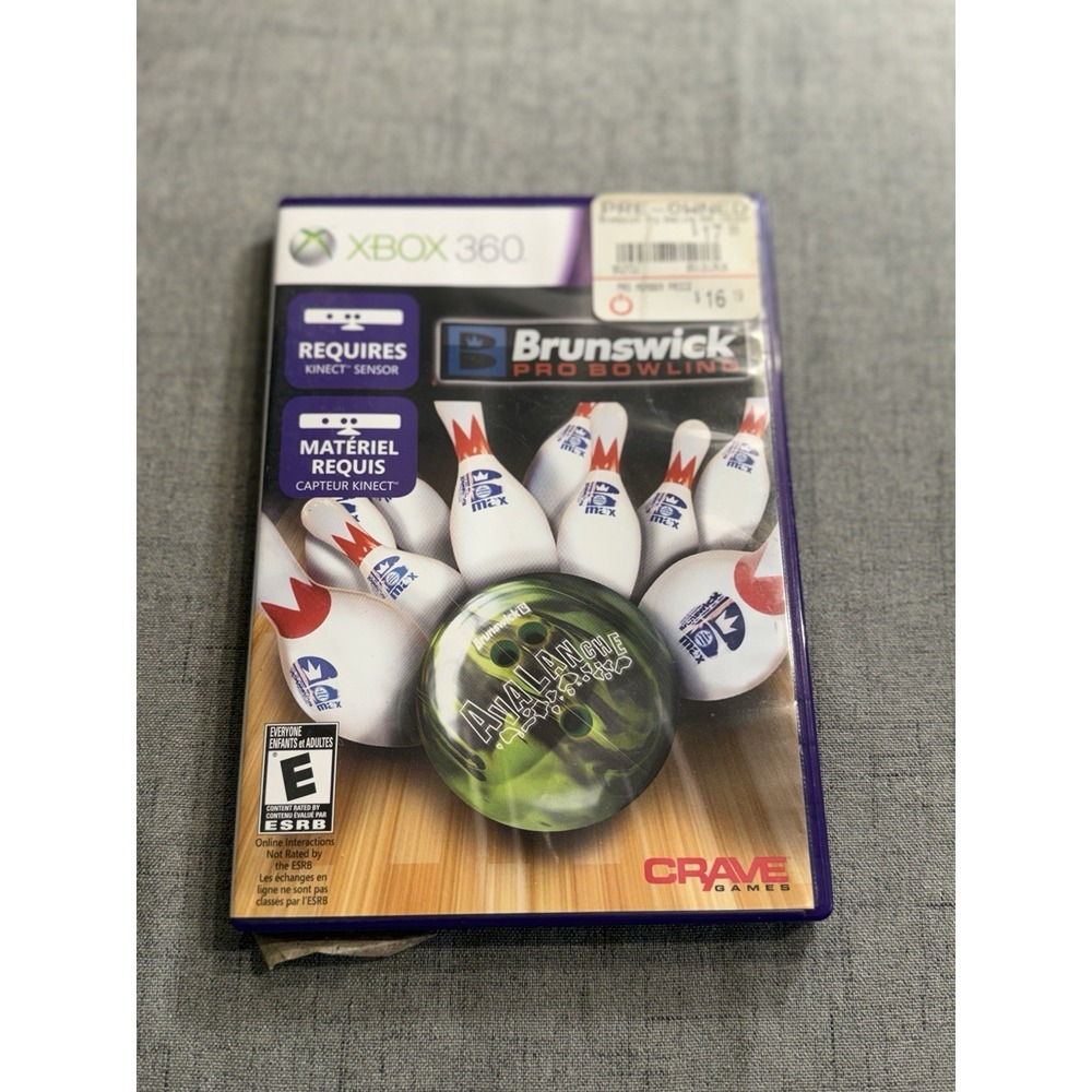 Brunswick Pro Bowling Microsoft Xbox 360 Kinect , 2010 Rated E With Manual
